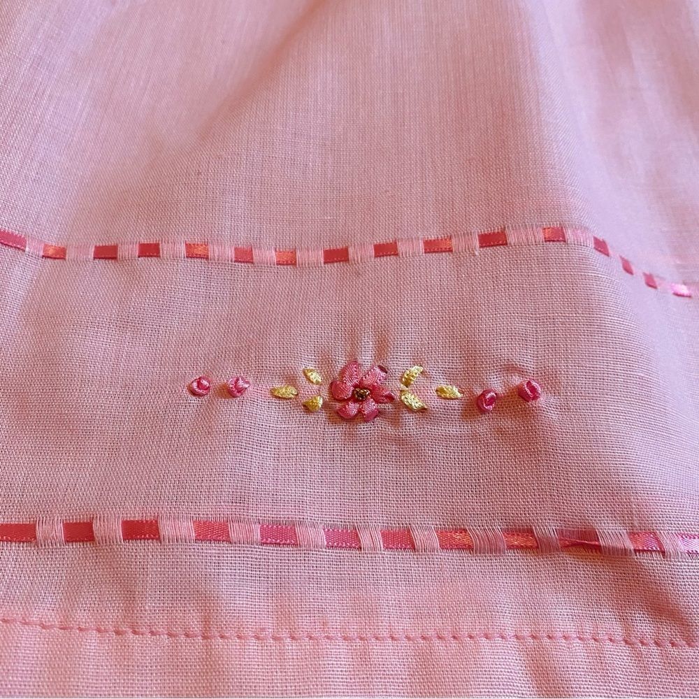 Pink Embroidered Kids Dress - Picture 3 of 6
